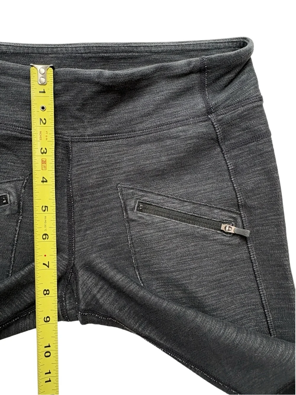 Lululemon Work It Out Moto Leggings 4 Pique Gray Black Zip Pocket Moto Panel
